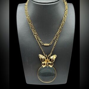 Vintage Accessocraft Butterfly Magnifier Necklace